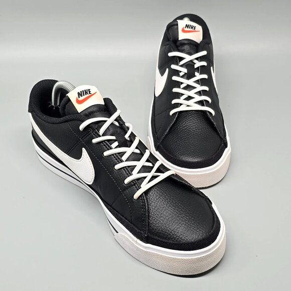 Nike Court Legacy Black Lace Up Casual Comfort Sneakers CU4150-002 Men's Size 9 - Picture 2 of 12